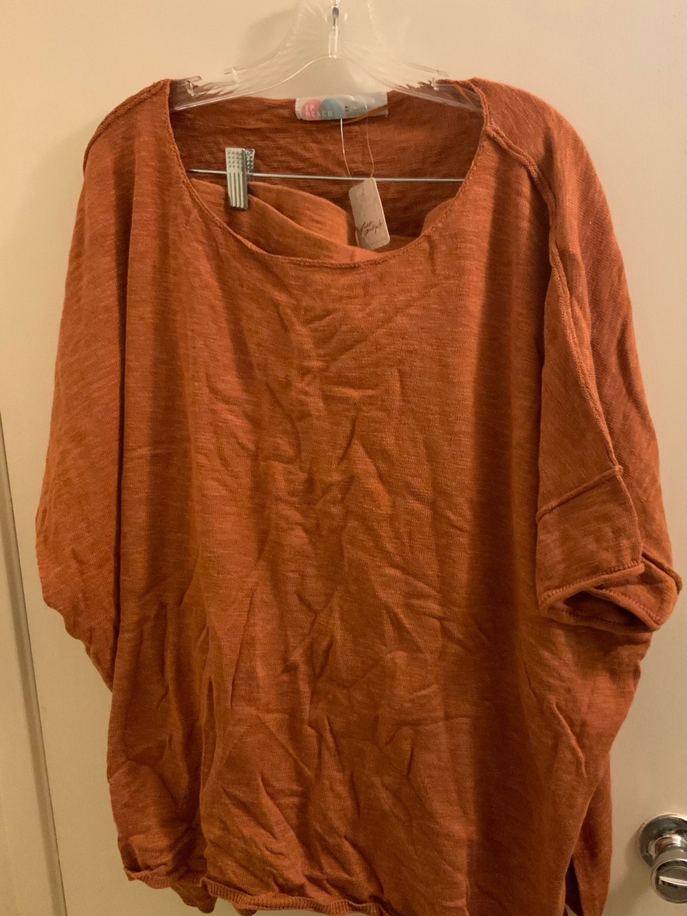 FP Beach Cozy Rust Sweater Top and Short Set